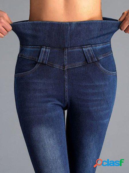Casuale Tinta unita Denim Sciolto Jeans