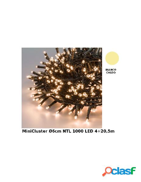 Catena nastro minicluster o6cm ntl 1000 led bianco caldo 5mm