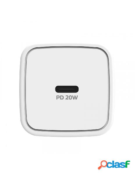 Celly 20w usbc mains charger and usbc-usbc cable white