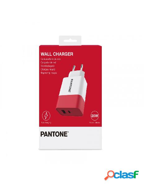 Celly charger pantone red 20w usba usbc red pt-pdac02r1