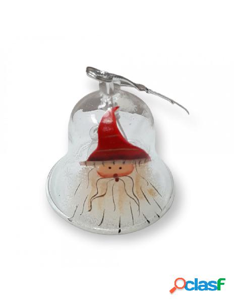 Ciao srl - campanella di natale in vetro trasparente dipinta