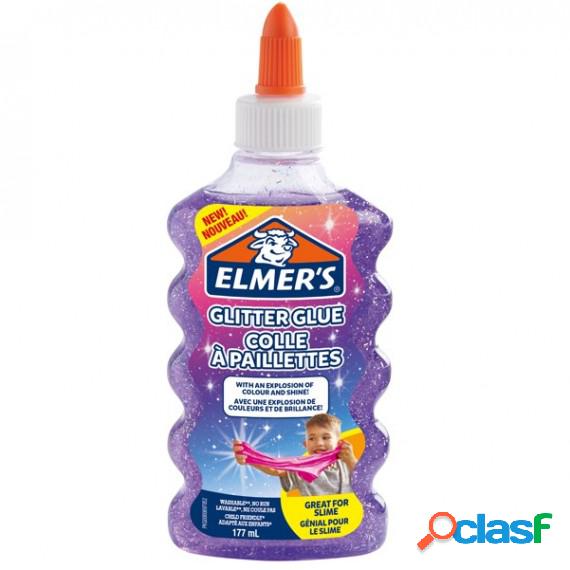Colla glitterata liquida Slime - viola - flacone 177 ml -
