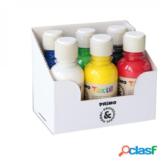 Colori per tessuti - 125 ml - colori assortiti - Primo - box
