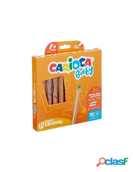 Confezione 10 pastelli colorati 3 in 1 (cera, matita e