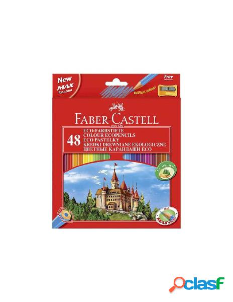 Confezione 48 pastelli a matita colorati eco con 1 temperino