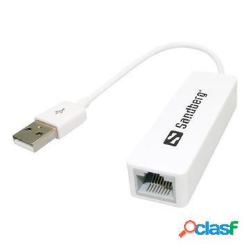 Convertitore Sandberg da USB 2.0 a Rete - 100 Mbps - Bianco