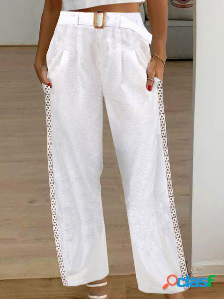 Cotone Sciolto Tinta unita Casuale Pantaloni