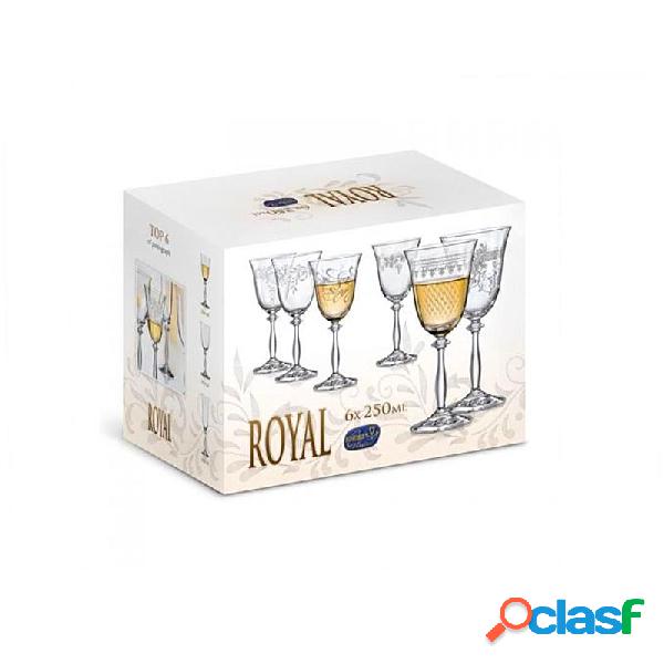 Crystalex Royal 25 cl Set 6 Calici In Cristallo di Bohemia