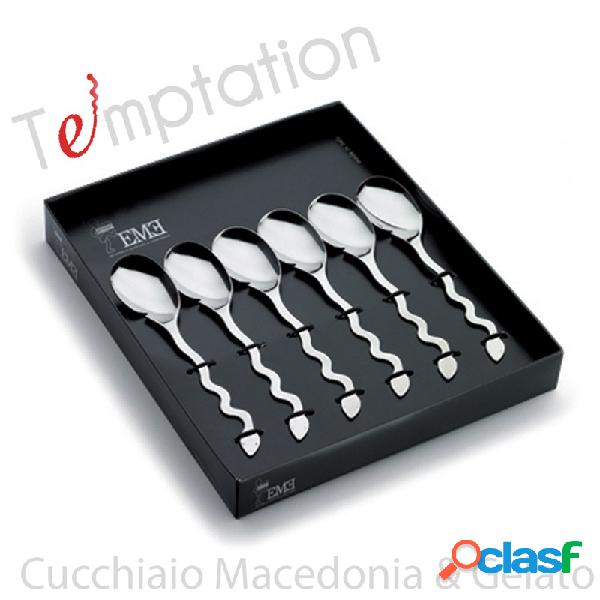 Cucchiaino da Macedonia 6 pezzi 140 mm Temptation in acciaio