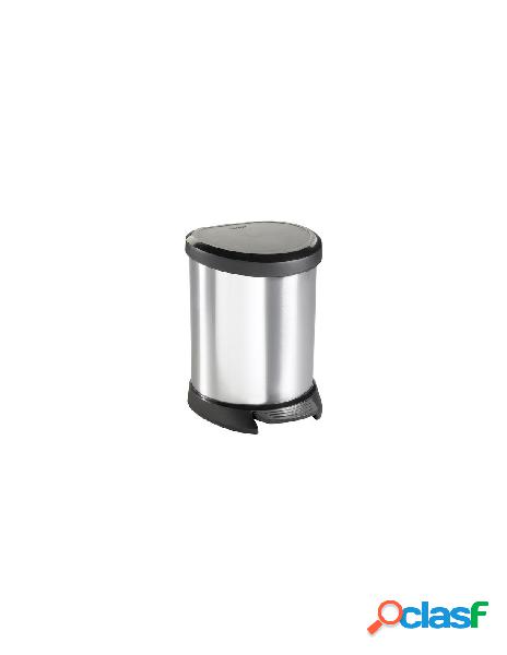 Curver - pattumiera curver k185376ki16kk deco bin silver