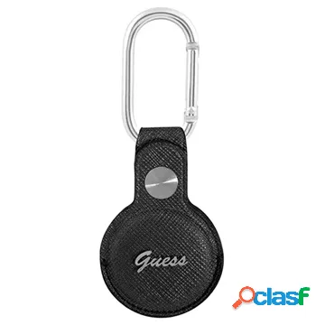 Custodia Guess Saffiano Vintage Script Apple AirTag - nera