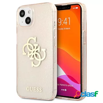 Custodia Ibrida Guess Glitter 4G Big Logo per iPhone 13 -