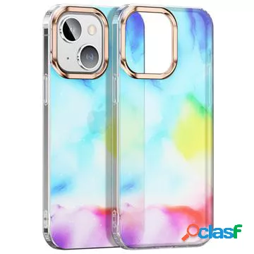 Custodia Ibrida Watercolor Glitter per iPhone 14 Plus -