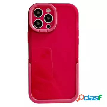 Custodia Ibrida iPhone 14 Pro con Cavalletto Doppio - Rossa