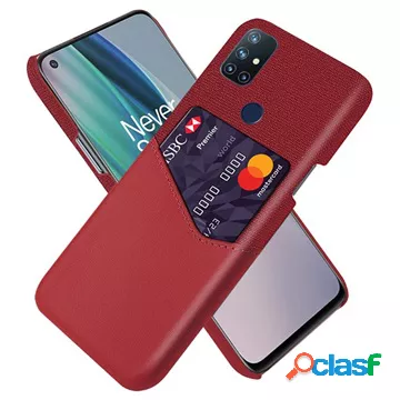 Custodia KSQ OnePlus Nord N10 5G con tasca per carte - rossa