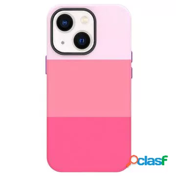 Custodia Rivestita Three Shades Serie per iPhone 14 - Rosa