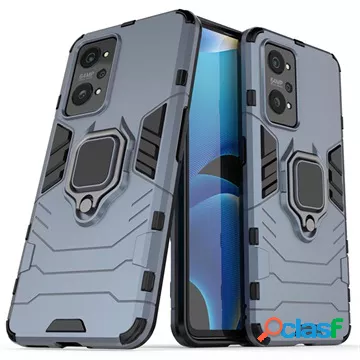 Custodia ibrida Realme GT Neo2 con supporto ad anello - blu