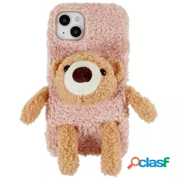 Custodia in TPU 3D Plush Doll per iPhone 14 - Beige / Orsa