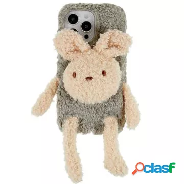 Custodia in TPU 3D Plush Doll per iPhone 14 Pro - Grigia /