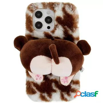 Custodia in TPU 3D Plush Inverno peloso per iPhone 14 Pro -