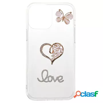 Custodia in TPU Diamond Decor per iPhone 13 Mini - Cuore