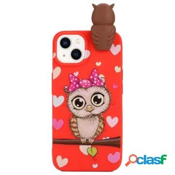 Custodia in TPU Serie di Figure 3D per iPhone 14 - Rossa /