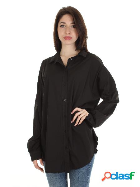 DEJA VU camicia over size in cotone NERA