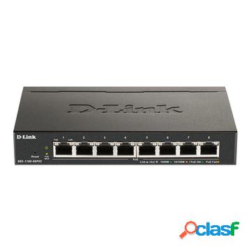 Dgs-1100-08pv2 gestito l2/l3 gigabit poe nero