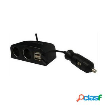 Double car charger auto nero
