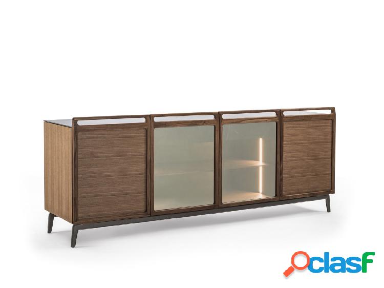 Durame Bridge 4 Credenza con 2 Ante Centrali in Vetro