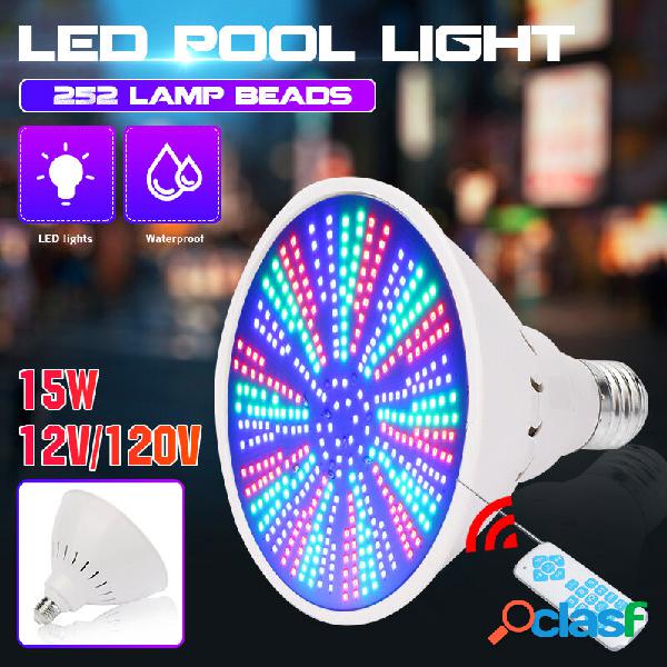 E27 15W 252LED Luce subacquea RGB Piscina lampada