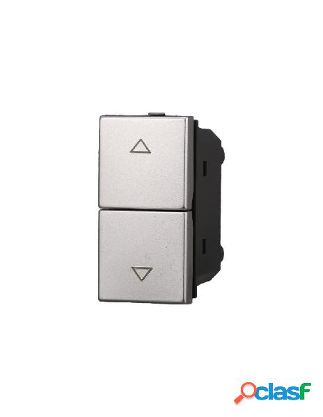 Ettroit pulsante doppio saliscendi 1p+1p 16a colore grigio