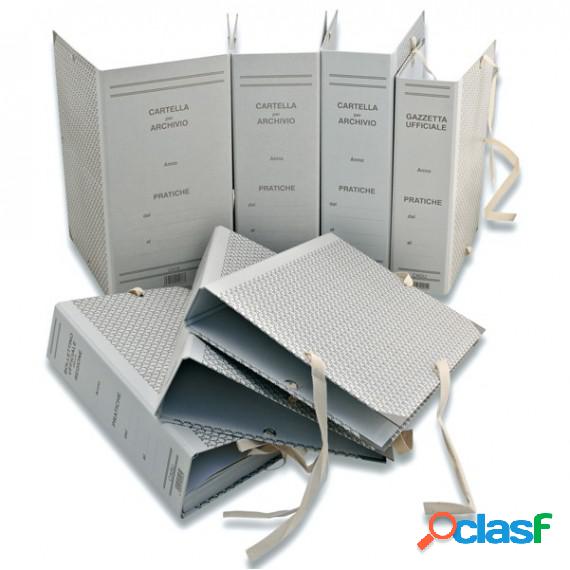 Faldone - legacci rivettati - 35x25 cm - dorso 5 cm - grigio