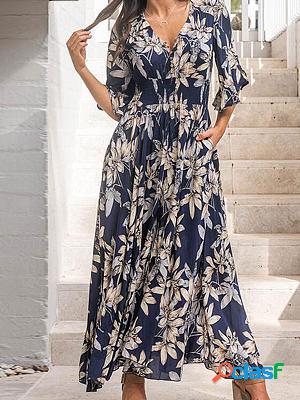 Fashion Trend Elegant French Print Maxi Dresses
