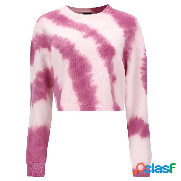 Felpa cropped leggera comfort fit tie dye