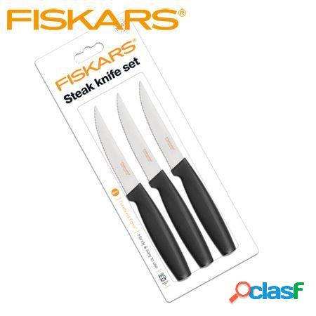Fiskars FunctionalForm Coltello Bistecca Set 3 Pz Nero