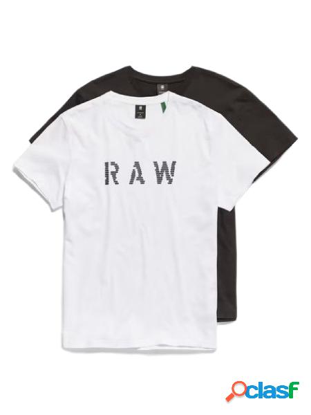 G-Star Raw 2 Tshirt a maniche corte in cotone Bianco nero