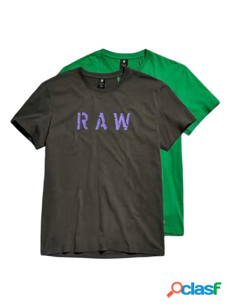 G-Star Raw 2 Tshirt a maniche corte in cotone Verde grigio