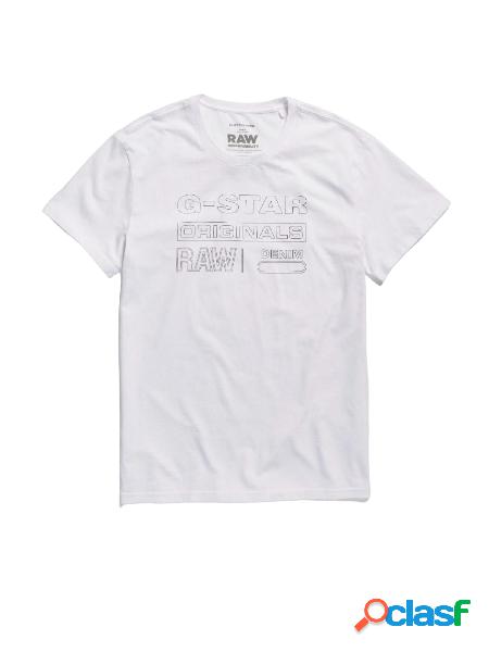 G-Star Tshirt a maniche corte con maxi logo bianco