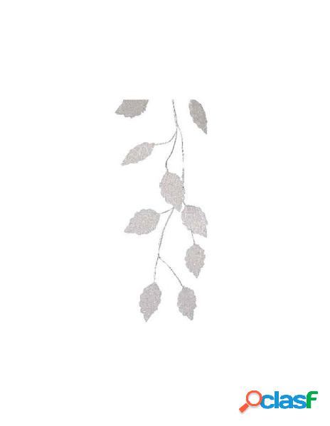 Ghirlanda con foglie bianche con strass