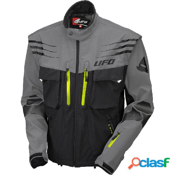 Giacca enduro UFO Taiga con maniche staccabili Nero Grigio