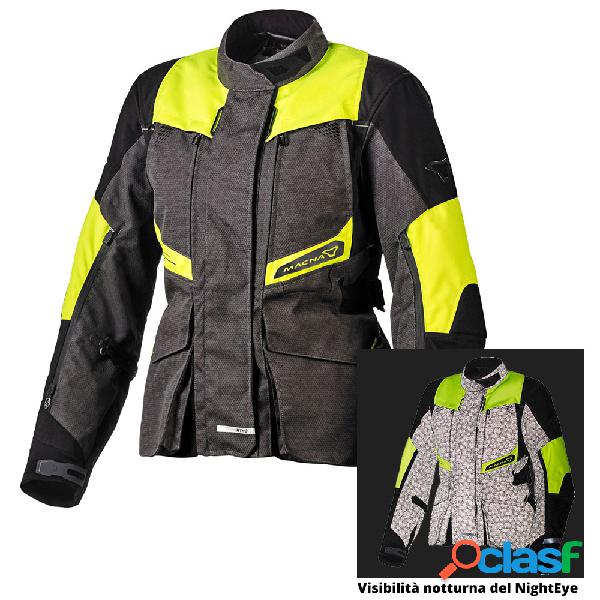Giacca moto donna touring Macna Fusor WP Night Eye Giallo