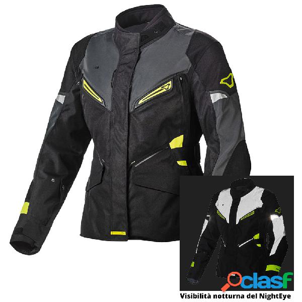 Giacca moto donna touring Macna Sonar WP Night Eye Giallo
