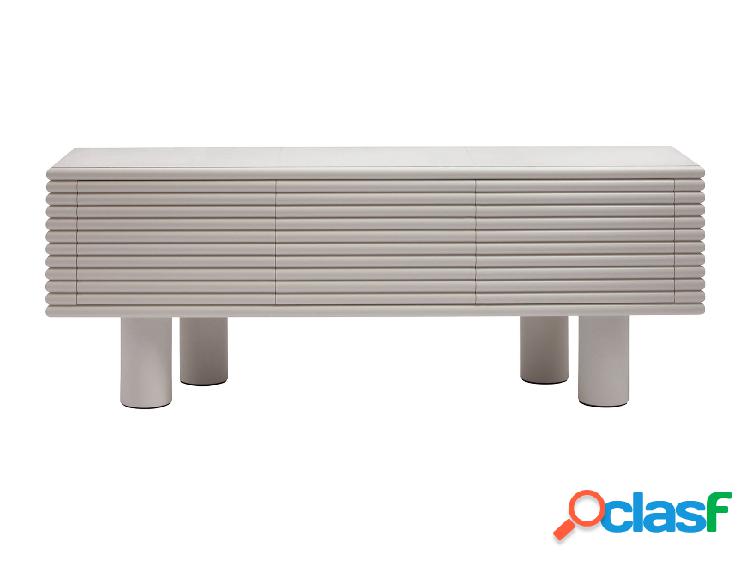 Giobagnara Scala Credenza a 3 Porte Laccata ed in Pelle