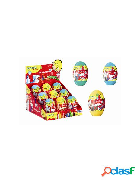 Giotto be-be stick&color egg in display 9 pz
