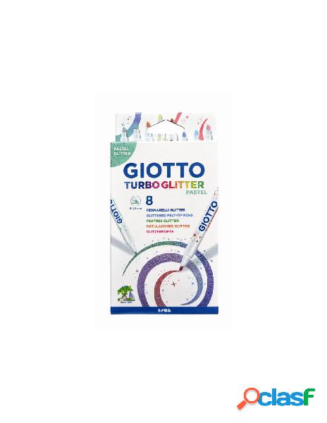 Giotto turbo glitter pastel astuccio 8 pz in espositore 10