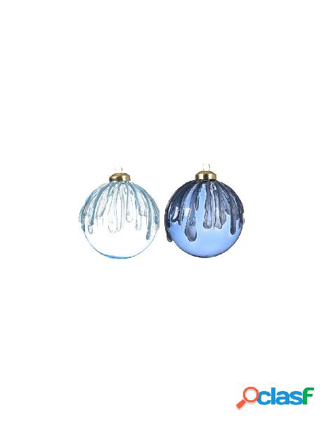 Gl bauble w lacquer drops 2cla, colour: assorted, size: