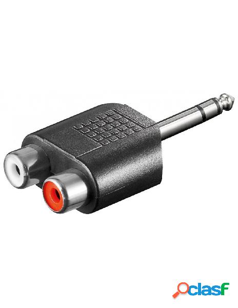 Goobay - adattatore audio 6.3mm maschio a 2 rca femmina
