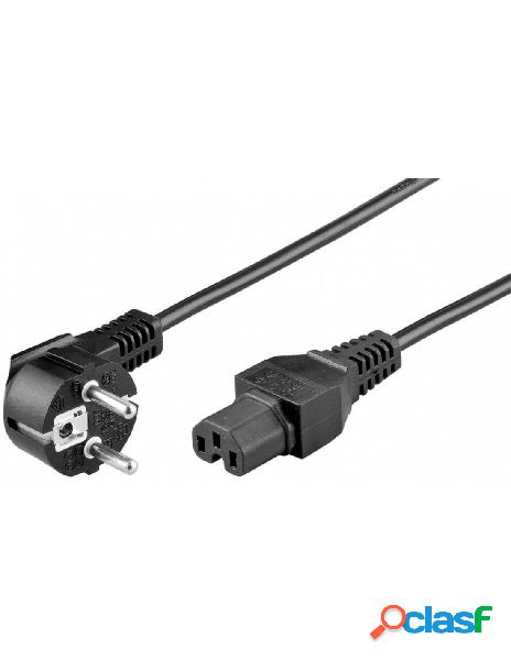 Goobay - cavo alimentazione c15 f a schuko angolato 2m nero