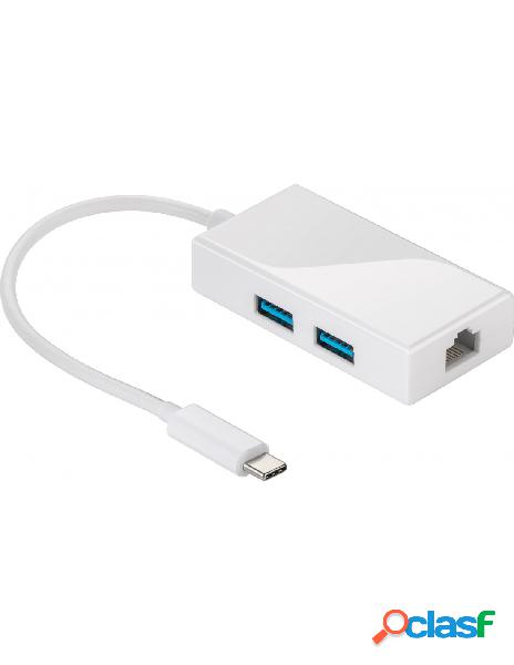Goobay - hub usb-c superspeed 2 usb 3.0 e rj-45 gigabit